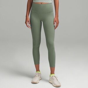 Lululemon Wunder Train Ribbed High Rise Tight Leggings Grey Eucalyptus 14 NWT